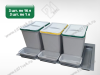 S-2562-G Система сортировки в базу 900 мм, Starax Order, 3 ведра, серый превью 2