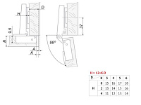 H402A21/1310 Петля Boyard мини 0 мм (чашка 26 мм) + планка H=0 <300>