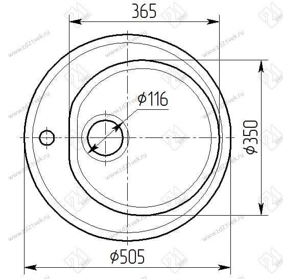 Мойка каменная Вега d=505/350мм, глубина-150мм (Звездная ночь) глянец GPRY 1 2