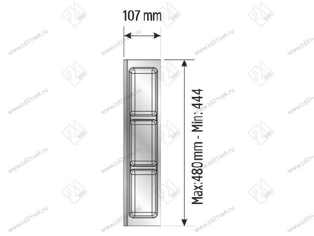 105-83-03-302 Лоток для столовых приборов Mesan TrayBond, 3 отдела,(Ш107хГ480-444хВ45) белый <5/80> 3