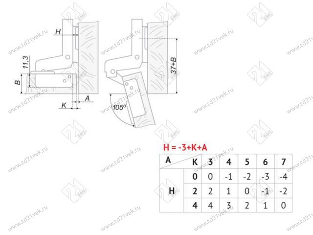 H100C02/0112 Петля Boyard 16 мм + планка H=2 <200> 2