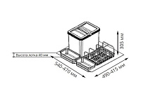 S-2534-A Система сортировки в базу 600 мм, Starax Order 2, (540-470х490-415х305), антрацит