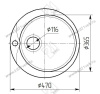 Мойка каменная Капелла d=470/380мм, глубина-165мм (Туманный агат)      глянец GPRY 1 превью 2