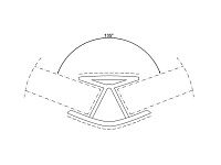 Угловое соединение 135гр, белый, 100мм <50>