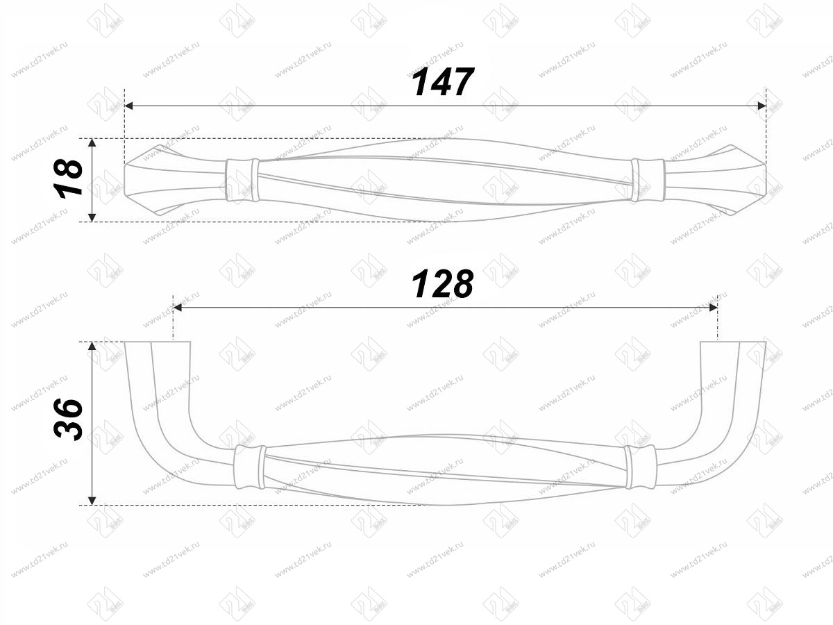 RS452BL.4/128 Ручка-скоба 128 мм , чёрный  матовый <15> 2