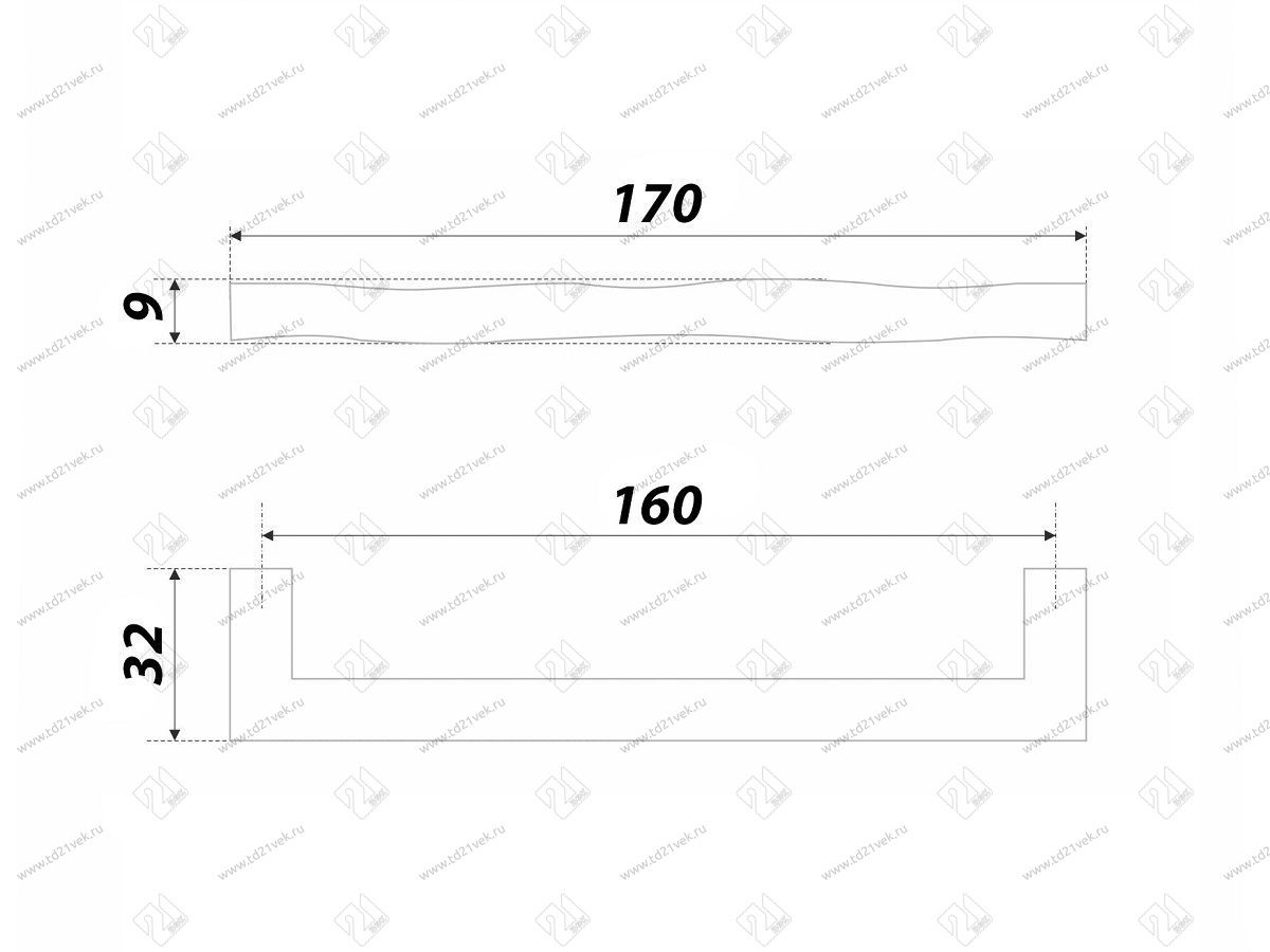 RS280BL.4/160 Ручка-скоба 160 мм , чёрный  матовый <30> 2