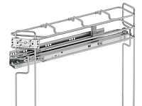 S-2606-C Бутылочница 150, Starax, 45 градусов, 2-х ярусная, направляющие Blum Tandem, (106х465х495 мм), полное выдвижение, левая, хром