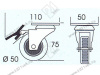 Опора колесная 254 нагрузка - 35 кг d=50, h=70 <100/300> превью 2