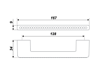 RS429CP/CrT.4/128 Ручка-скоба 128 мм с кристаллами, хром <25>