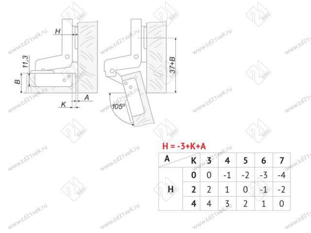 H100C02/0112 Петля Boyard 16 мм + планка H=2 <200> 2