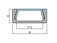 19.143.36.621 Профиль алюминиевый КСС 1506Е накладной L=2000мм
