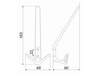 K305.05SC.3 Крючок мебельный  сатиновый хром <12>