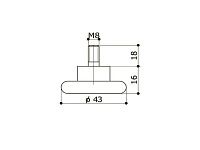 Ножка "Бинго большая" А003/2013 M8 d=43 (черная) siyah <250/1000>