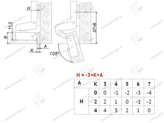 H102C02/0112 Петля Boyard 16 мм + планка H=2 <250> 2