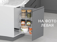 S-2201-C Угловая бутылочница скошенная 250, Starax, 3-х ярусная, левая, направляющие Blum Tandem, (205х470х635 мм)
