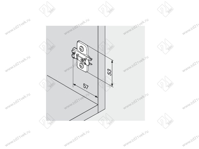 173L6130  MPL V500NI Планка ответная BLUMCLIP(крест.) H=3мм (под саморез)<500> 3