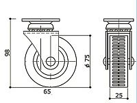 Опора колесная 351 нагрузка - 50 кг d=75, h=98 <100>