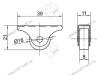 Опора колесная 099 нагрузка - 15 кг d=19, h=22 <200/300/1000/1500> превью 2