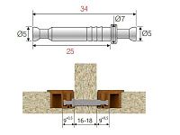 102-02-20-402 Дюбель Mesan двусторонний L25/34мм d5мм (для плиты 16мм) <1000/3000>