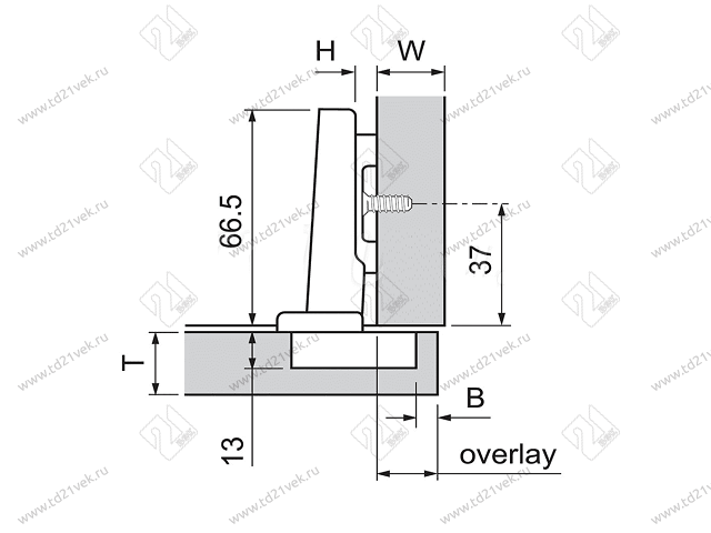 71B3550MB V250NI  (HK-XS)Петля BLUMCLIPtop 110*BLUMOTION(с доводчиком)(для АVENTOS HK-XS) <250> 2
