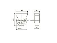 Опора колесная 105 нагрузка - 35 кг d=50, h=68 <50/100/250/300>