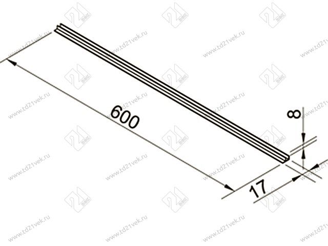 Планка угловая алюм. для стеновых панелей 6мм (F-обр) 1050 L=600 <100> 2