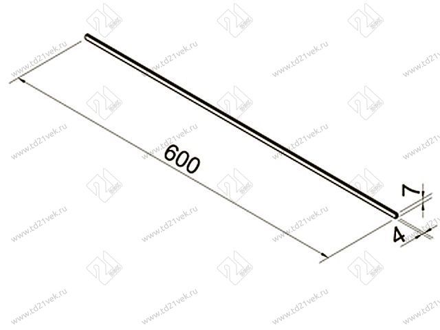 Планка щелевая алюм. для стеновых панелей 4мм (H) 1030 L=600 <100> 2