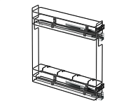 S-2421-A Бутылочница 150, Starax, 2-х ярусная, направляющие Blum Tandem, (106х475х495 мм), частичное выдвижение, правая, антрацит