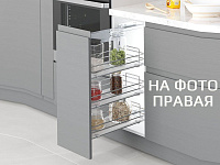 S-2798-C Бутылочница 400, Starax, 3-х ярусная, направляющие Blum Tandem, (355х470х635 мм), с доводчиком, полное выдвижение, правая