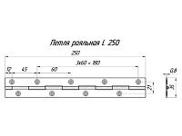 Петля рояльная L=250х15мм у, цинк <150>