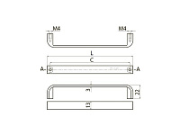 UZ-VETA-128-05 Ручка мебельная VETA C=128 мм - Collection Shape Art. мат.хром <25>