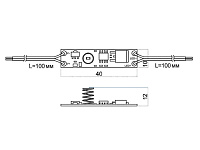 08.800.00.357 Сенсорный выключатель DPs-3W встраиваемый, с пружиной, с проводами 10см, max 12В/60Вт; 24В/120Вт, max 5А, 42*10мм