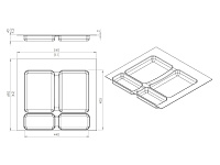 S-2532-A Система сортировки в базу 600 мм, Starax Order, 2 ведра, антрацит