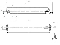 Штанга выдвижная (352/380) ф черная <40>