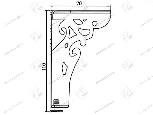 Опора КАПСАН КАХ 4626-0110-C22  70х70мм, Н=110мм (мат.хром) <80> 2