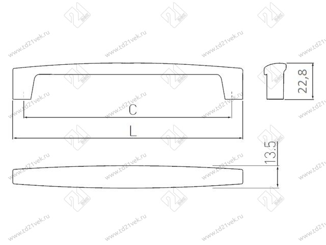UZ-TIVOL-192-01 Ручка TIVOLI C=192мм хром <25> 2
