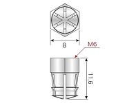 102-04-52-911 Муфта Mesan распорная М6 d8хL11,6мм, латунь <1000/5000>