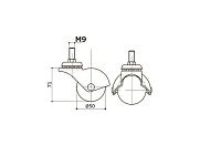 Опора колесная 209 нагрузка - 50 кг d=50, h=71 <100>