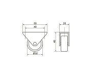 Опора колесная 102  нагрузка - 20 кг d=32, h=40 <200/1000>