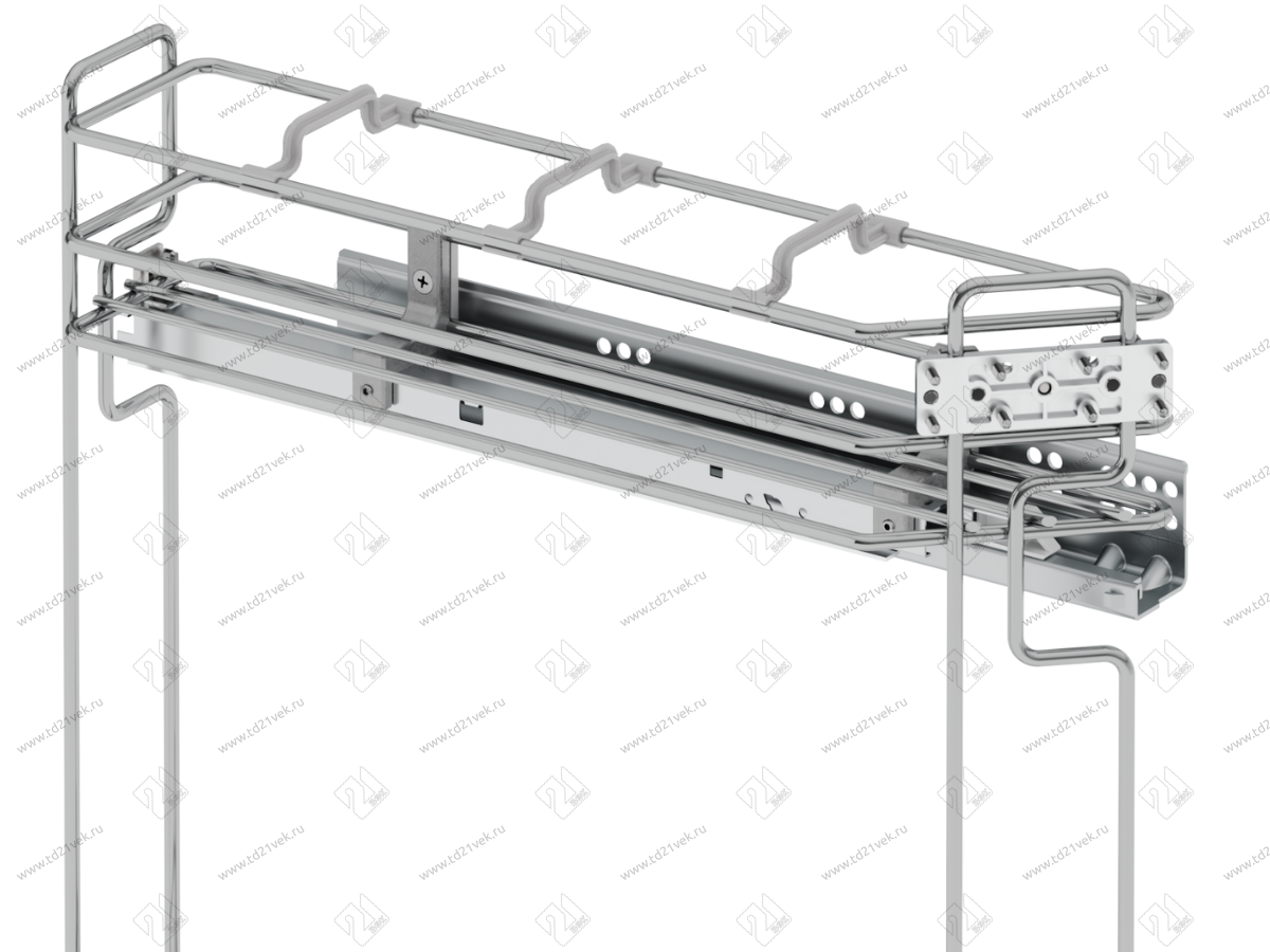 S-2605-C Бутылочница 150, Starax, 45 градусов, 2-х ярусная, направляющие Blum Tandem, (106х465х495 мм), полное выдвижение, правая, хром 5