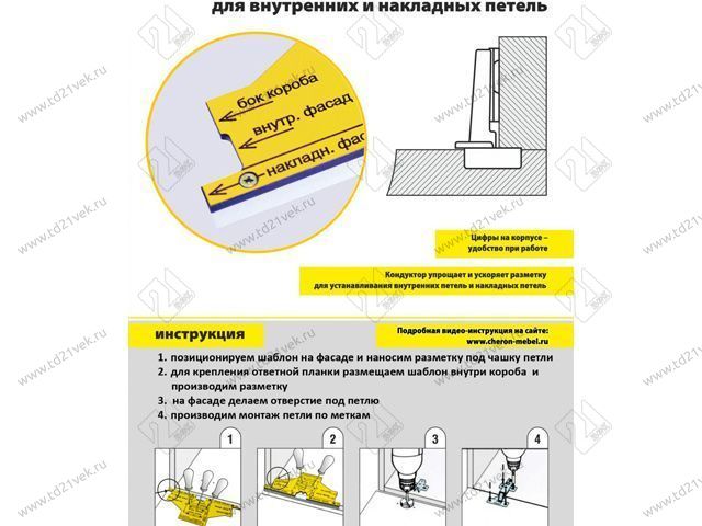 МШ-39 Меб.шаблон для внутр./наклад.петель  <1> 2