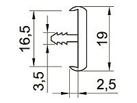 Профиль врезной с обхватом 017B BK90414 (T07) венге <200 м>