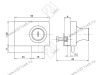 Замок №409 (805) для двойн. стекл. двери  с ключом и планкой,D20х20 мм хром <12/240> превью 2