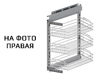 S-2222-C Угловая бутылочница скошенная 300, Starax, 3-х ярусная, правая, направляющие Blum Tandem, (255х470х635 мм)