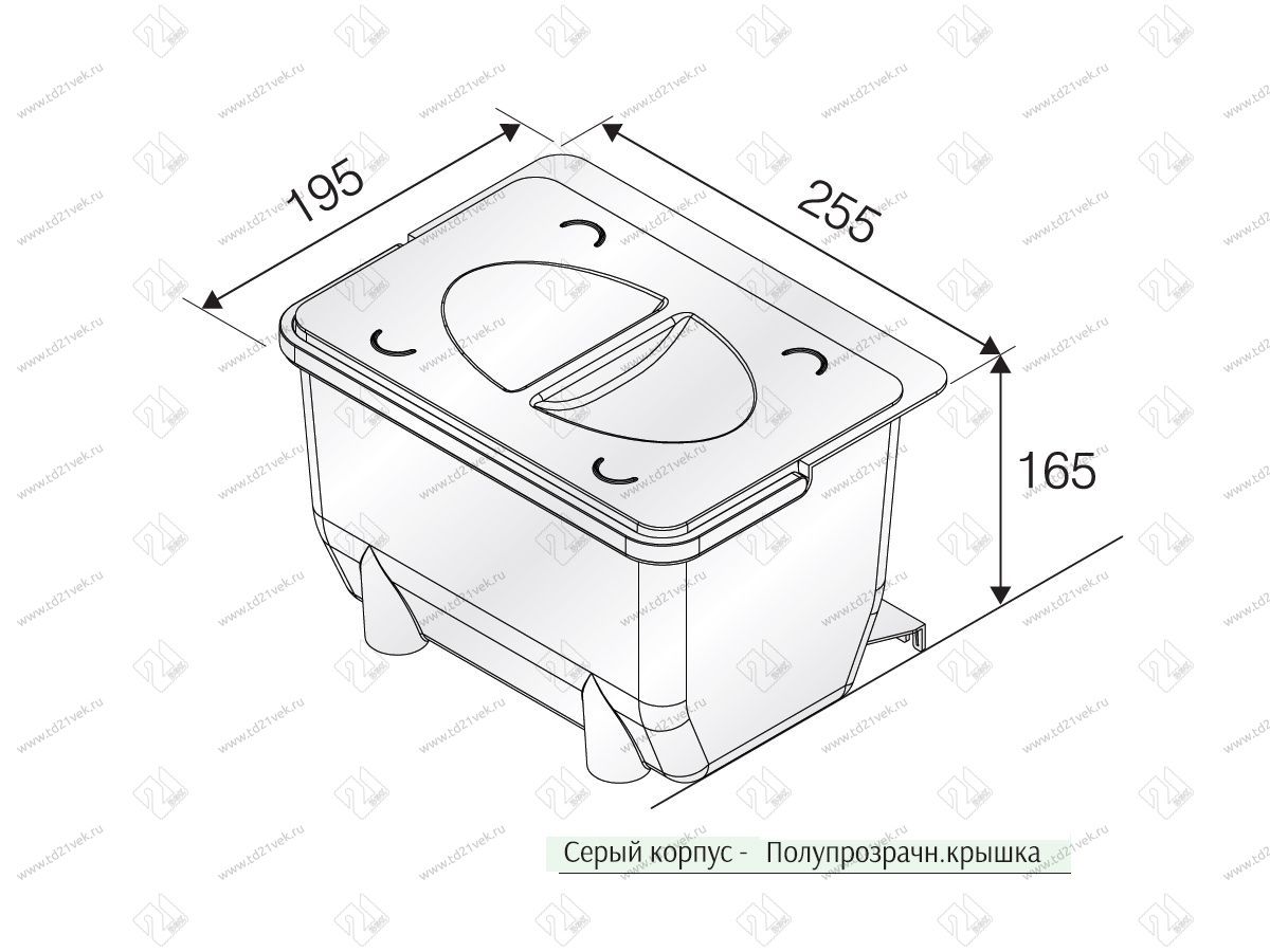 105-71-06-303-00 Контейнер универсальный серый корпус, полупрозрачная крышка Д255*В165*Ш195 <1/8> 2