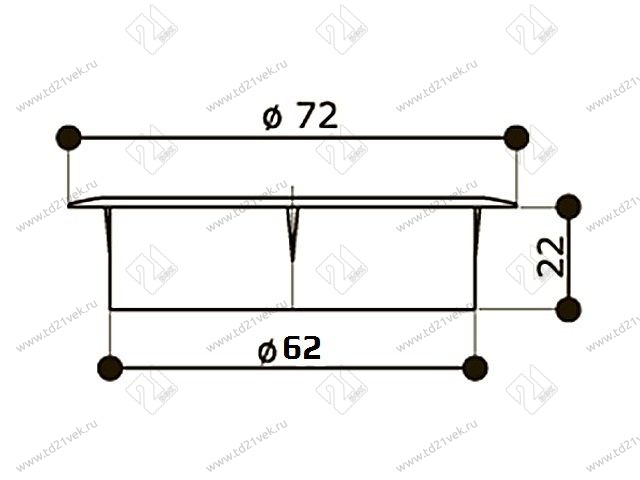 Заглушка кабель-канала, круглая, d=62 № 1, светло- коричневый 2
