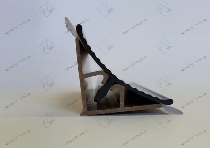 Плинтус кухонный пластиковый рифлен. вогнутый "ЧЕРНЫЙ"  3,05 м  арт.281 <1/48> 2