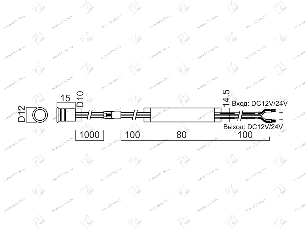 08.800.00.342 Сенсорный выключатель SDV-60 встраиваемый на касание, 12/24В, серый 3