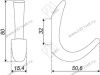 K206СР.6 Крючок мебельный K0640 хром <25> превью 2