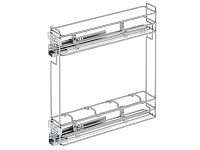 S-2422-С Бутылочница 150, Starax, 2-х ярусная, направляющие Blum Tandem, (106х475х495 мм), частичное выдвижение, левая